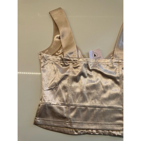 Women's Satin corset style top Summer Camisole Sleeveless silky size Large - Picture 7 of 10